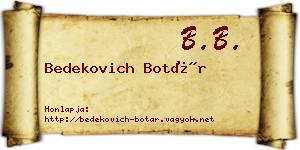 Bedekovich Botár névjegykártya